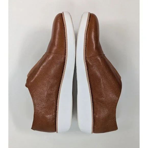 Fit Flop Derby Tan Leather Shoes Size 8 Women's Slip Ons - Picture 3 of 7